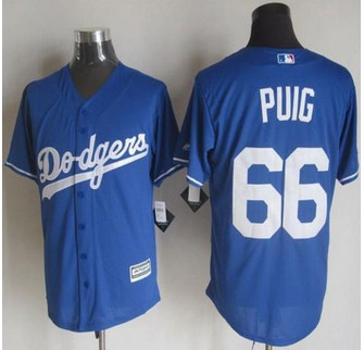 Los Angeles Dodgers #66 Yasiel Puig Blue New Cool Base Stitched Baseball Jersey