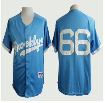 Los Angeles Dodgers #66 Yasiel Puig Light Blue Cooperstown Stitched Baseball Jersey