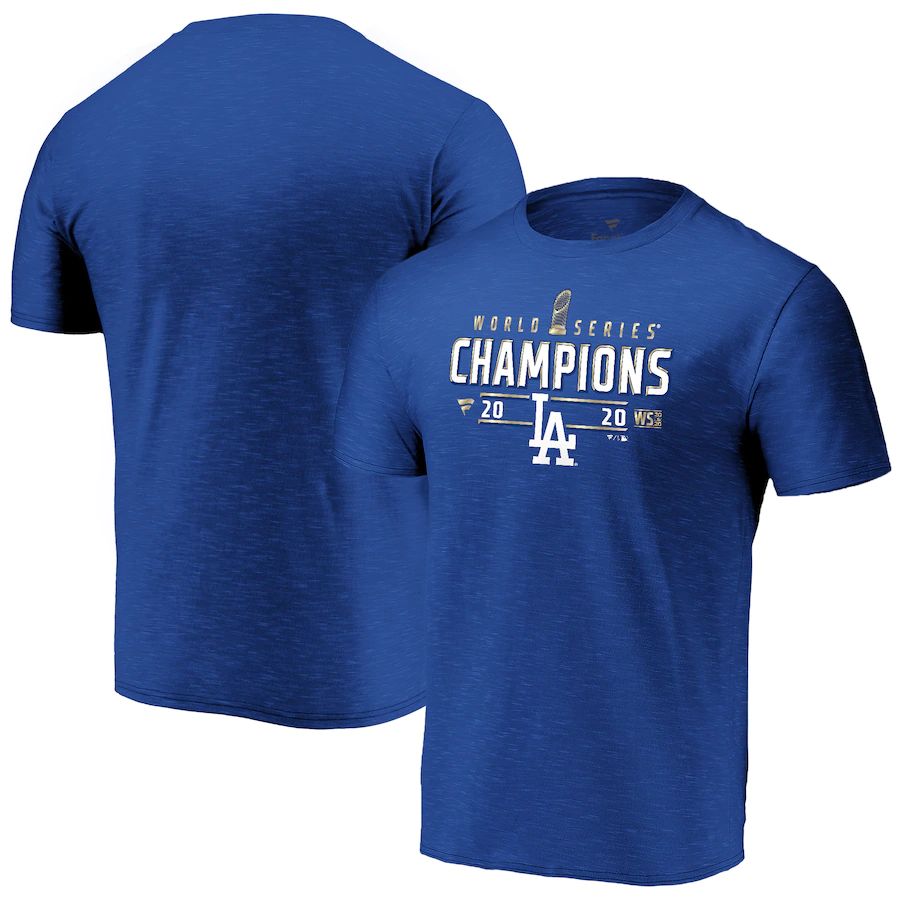 Los Angeles Dodgers 2020 World Series Champions Locker Room Space Dye T-Shirt Royal
