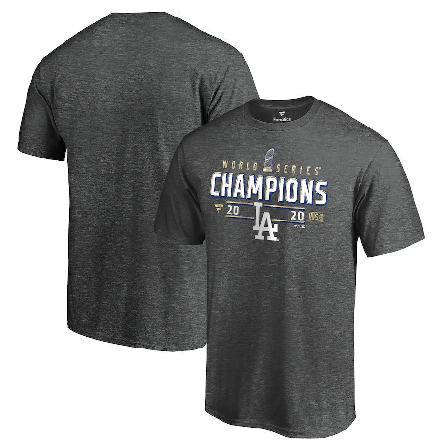 Los Angeles Dodgers 2020 World Series Champions Locker Room T-Shirt Charcoal