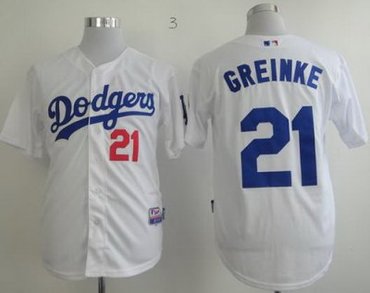Los Angeles Dodgers 21 Zack Greinke White Cool Base MLB Jerseys