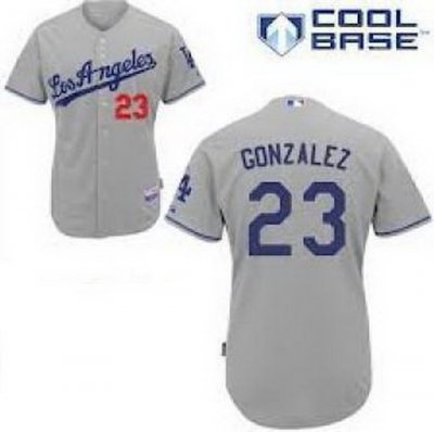 Los Angeles Dodgers 23 Adrian Gonzalez Gray Cool Base MLB Jerseys