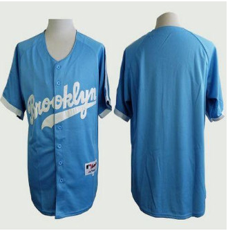 Los Angeles Dodgers Blank Light Blue Cooperstown Stitched Baseball Jersey
