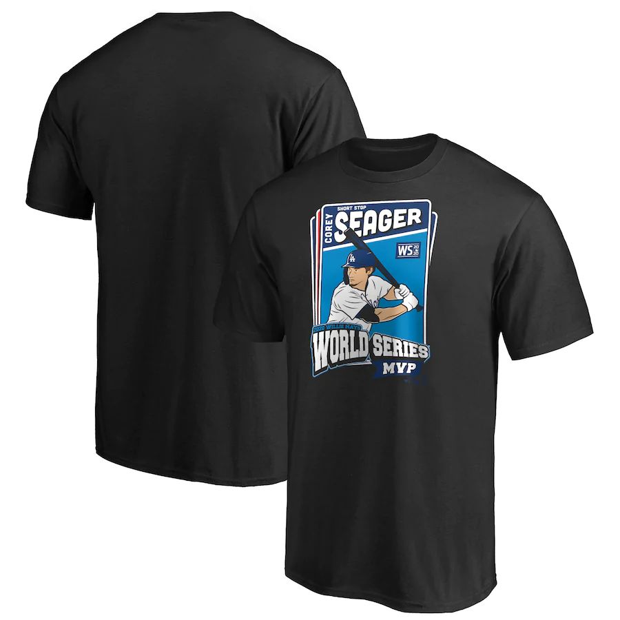 Los Angeles Dodgers Corey Seager 2020 World Series Champions MVP T-Shirt Black