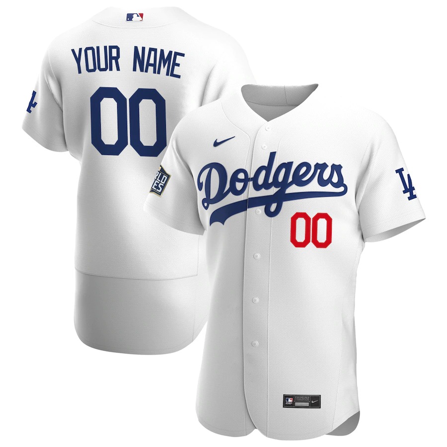 Los Angeles Dodgers Custom Men's Nike White Home 2020 World Series Champions Authentic Player MLB Jersey Los Angeles Dodgers Custom Men's Nike White Home 2020 World Series Champions Authentic Player MLB Jersey