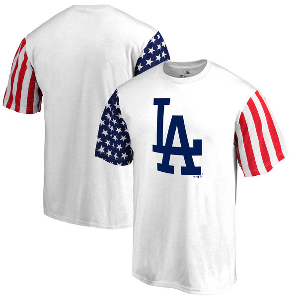 Los Angeles Dodgers Fanatics Branded Stars & Stripes T-Shirt White Los Angeles Dodgers Fanatics Branded Stars & Stripes T-Shirt White