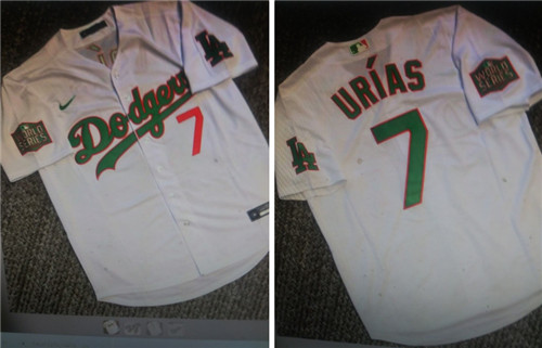 Los Angeles Dodgers Mexican #7 Julio Urias World Series custom Jersey