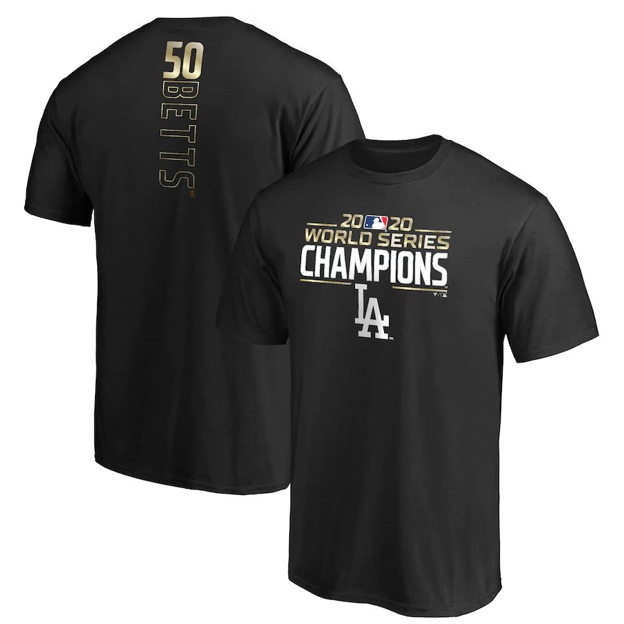 Los Angeles Dodgers Mookie Betts 2020 World Series Champions Big & Tall Name & Number T-Shirt Black