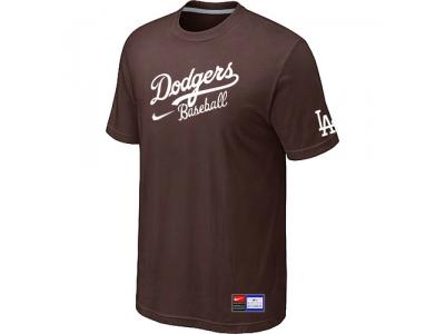 Los Angeles Dodgers NEW Short Sleeve Practice T-Shirt Brown