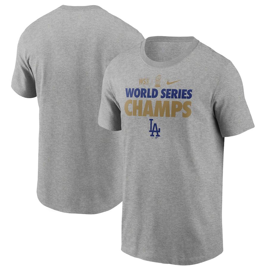 Los Angeles Dodgers Nike 2020 World Series Champions Gold T-Shirt Heather Gray