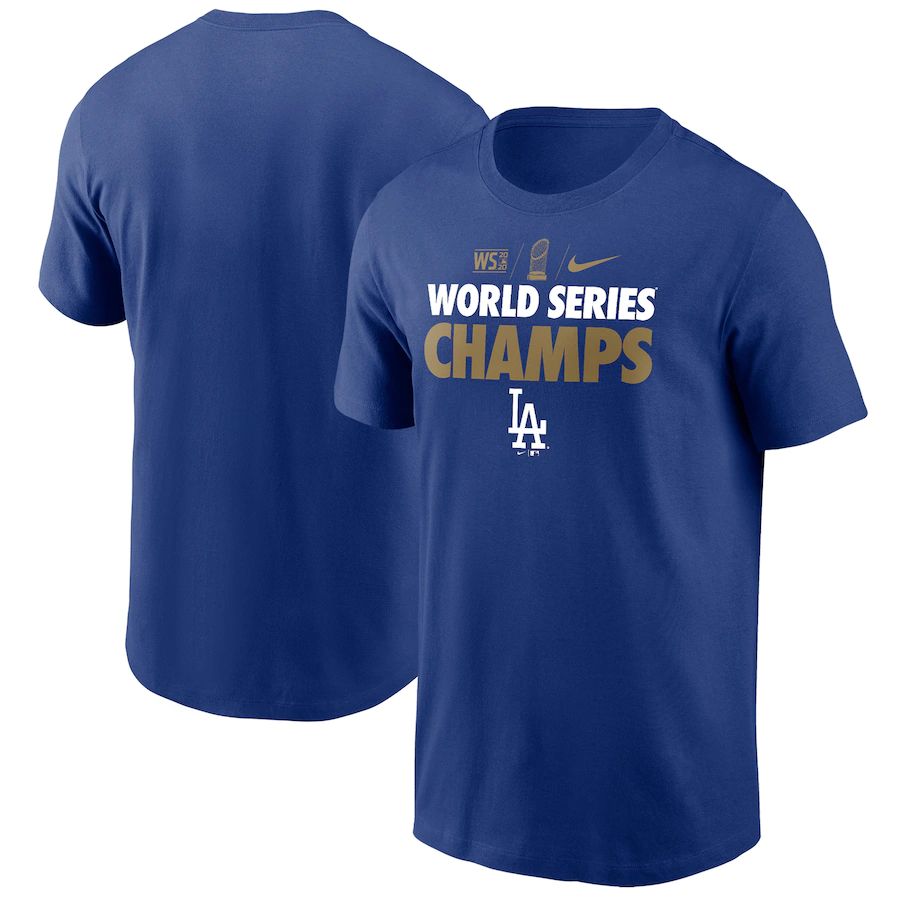 Los Angeles Dodgers Nike 2020 World Series Champions Gold T-Shirt Royal