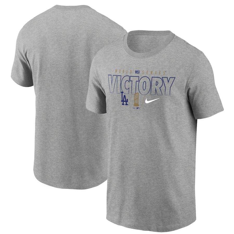 Los Angeles Dodgers Nike 2020 World Series Champions Victory T-Shirt Heather Gray