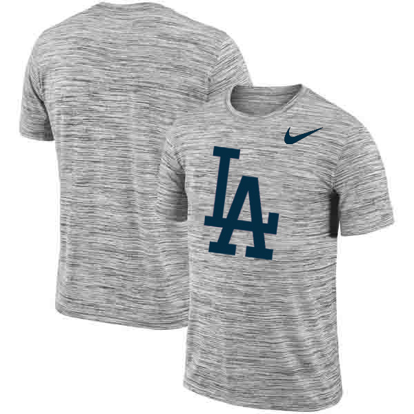 Los Angeles Dodgers Nike Heathered Black Sideline Legend Velocity Travel Performance T-Shirt Los Angeles Dodgers Nike Heathered Black Sideline Legend Velocity Travel Performance T-Shirt