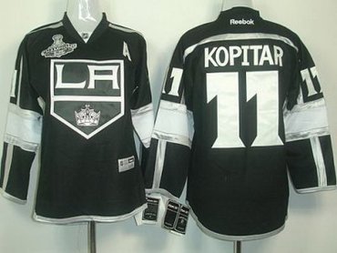Los Angeles Kings #11 Anze Kopitar Black Stanley Cup Finals Champions Patch NHL Jerseys LA Styl
