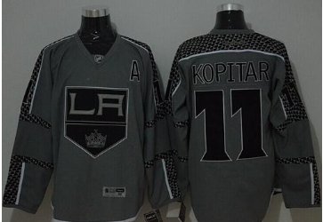 Los Angeles Kings #11 Anze Kopitar Charcoal Cross Check Fashion Stitched NHL Jersey