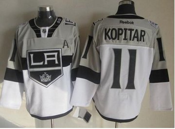 Los Angeles Kings #11 Anze Kopitar White Grey 2015 Stadium Series Stitched NHL Jersey