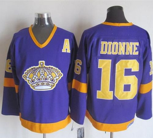 Los Angeles Kings #16 Marcel Dionne Purple Yellow CCM Throwback Stitched NHL Jersey