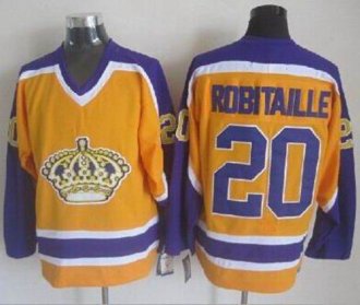 Los Angeles Kings #20 Luc Robitaille Yellow CCM Throwback Stitched NHL Jersey