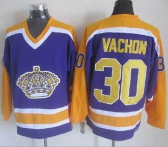 Los Angeles Kings #30 Rogie Vachon Purple CCM Throwback Stitched NHL Jersey