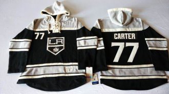 Los Angeles Kings #77 Jeff Carter Black Sawyer Hooded Sweatshirt Stitched NHL Jersey