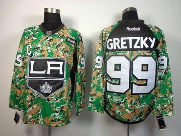 Los Angeles Kings #99 Wayne Gretzky Camo Veterans Day Practice NHL Jersey