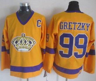 Los Angeles Kings #99 Wayne Gretzky Yellow CCM Throwback Stitched NHL Jersey