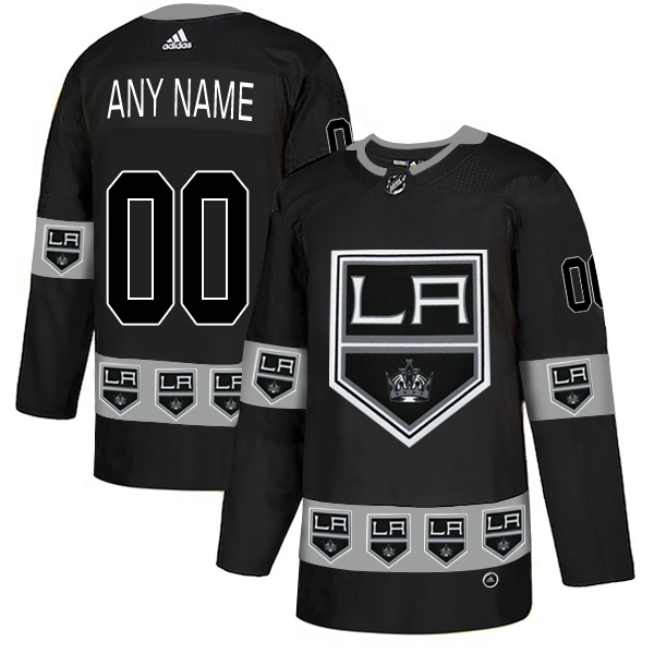 Los Angeles Kings Black Men's Customized Team Logos Fashion Adidas Jerseys