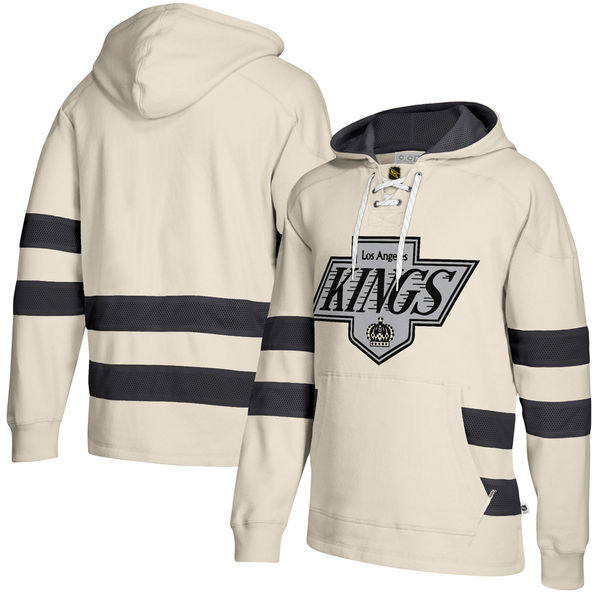 Los Angeles Kings Cream Men's Customized All Stitched Hooded Sweatshirt Los Angeles Kings Cream Men's Customized All Stitched Hooded Sweatshirt
