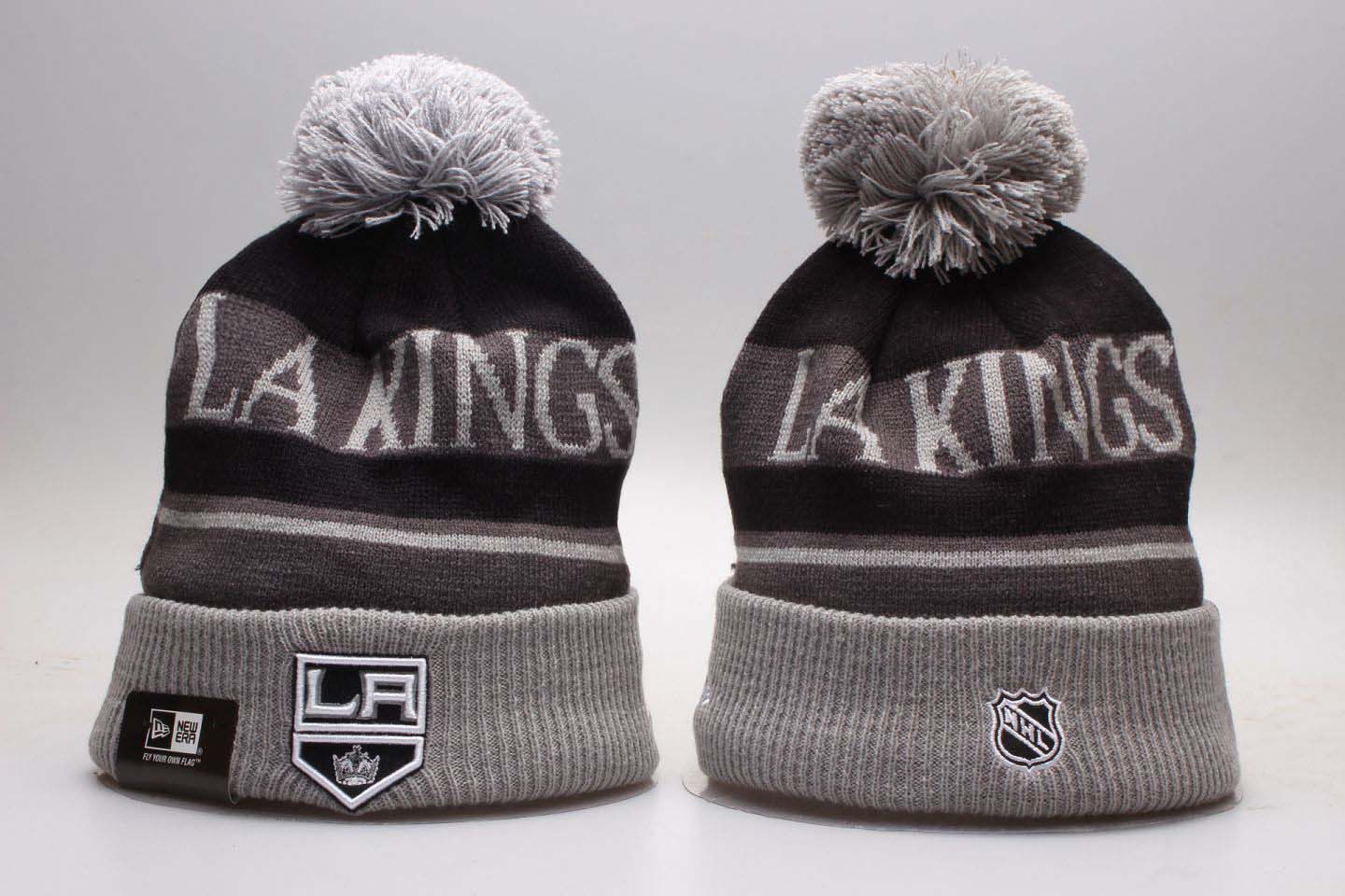 Los Angeles Kings Fresh Logo Black Pom Knit Hat YP Los Angeles Kings Fresh Logo Black Pom Knit Hat YP
