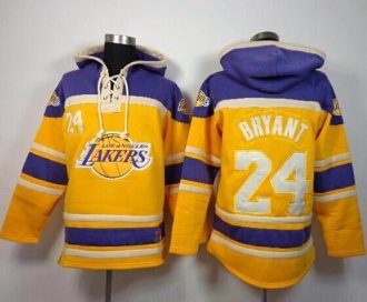 Los Angeles Lakers #24 Kobe Bryant Gold Sawyer Hooded Sweatshirt NBA Hoodie Los Angeles Lakers #24 Kobe Bryant Gold Sawyer Hooded Sweatshirt NBA Hoodie