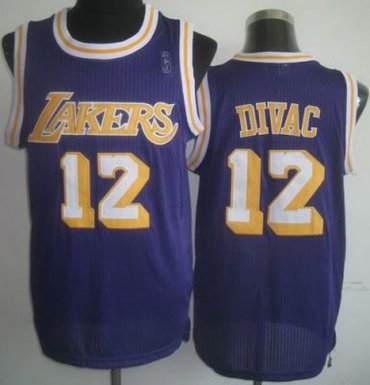 Los Angeles Lakers 12 Vlade Divac Purple Hardwood Classics Revolution 30 NBA Jerseys