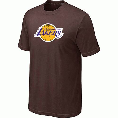 Los Angeles Lakers Big & Tall Primary Logo Brown T-Shirt