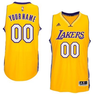 Los Angeles Lakers Yellow Men's Customize New Rev 30 Jersey Los Angeles Lakers Yellow Men's Customize New Rev 30 Jersey