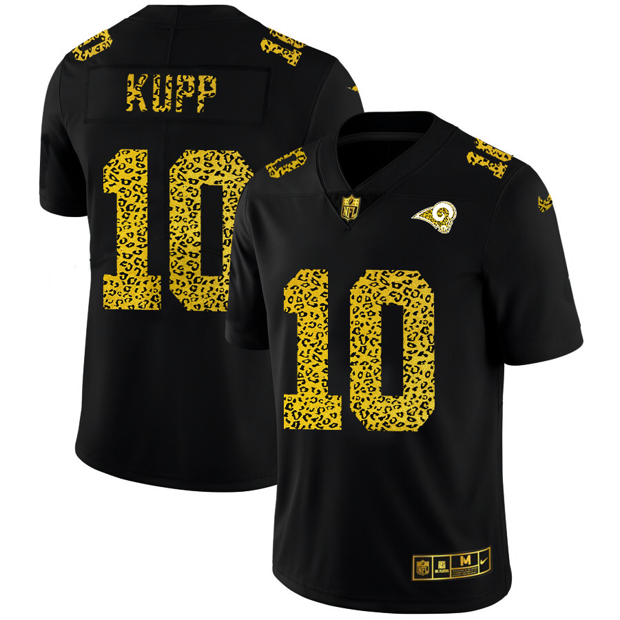 Los Angeles Rams #10 Cooper Kupp Men's Nike Leopard Print Fashion Vapor Limited NFL Jersey Black Los Angeles Rams #10 Cooper Kupp Men's Nike Leopard Print Fashion Vapor Limited NFL Jersey Black