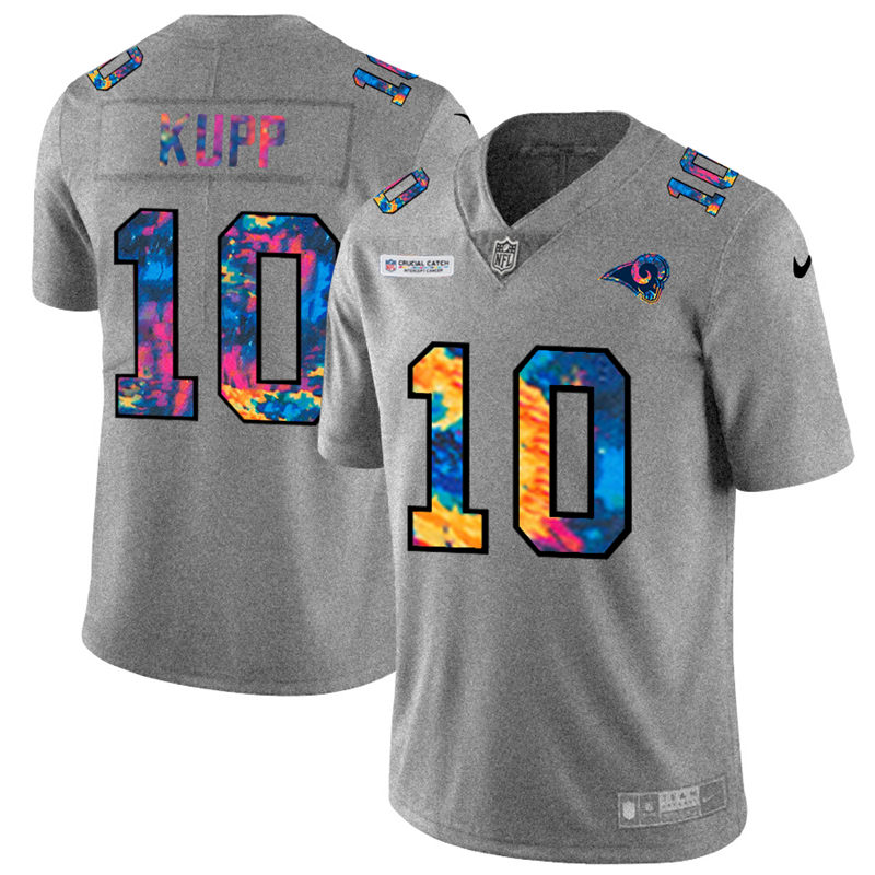 Los Angeles Rams #10 Cooper Kupp Men's Nike Multi-Color 2020 NFL Crucial Catch NFL Jersey Greyheather Los Angeles Rams #10 Cooper Kupp Men's Nike Multi-Color 2020 NFL Crucial Catch NFL Jersey Greyheather