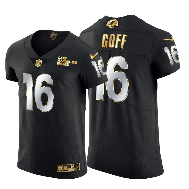 Los Angeles Rams #16 Jared Goff Men's Nike Black Edition Vapor Untouchable Elite NFL Jersey Los Angeles Rams #16 Jared Goff Men's Nike Black Edition Vapor Untouchable Elite NFL Jersey