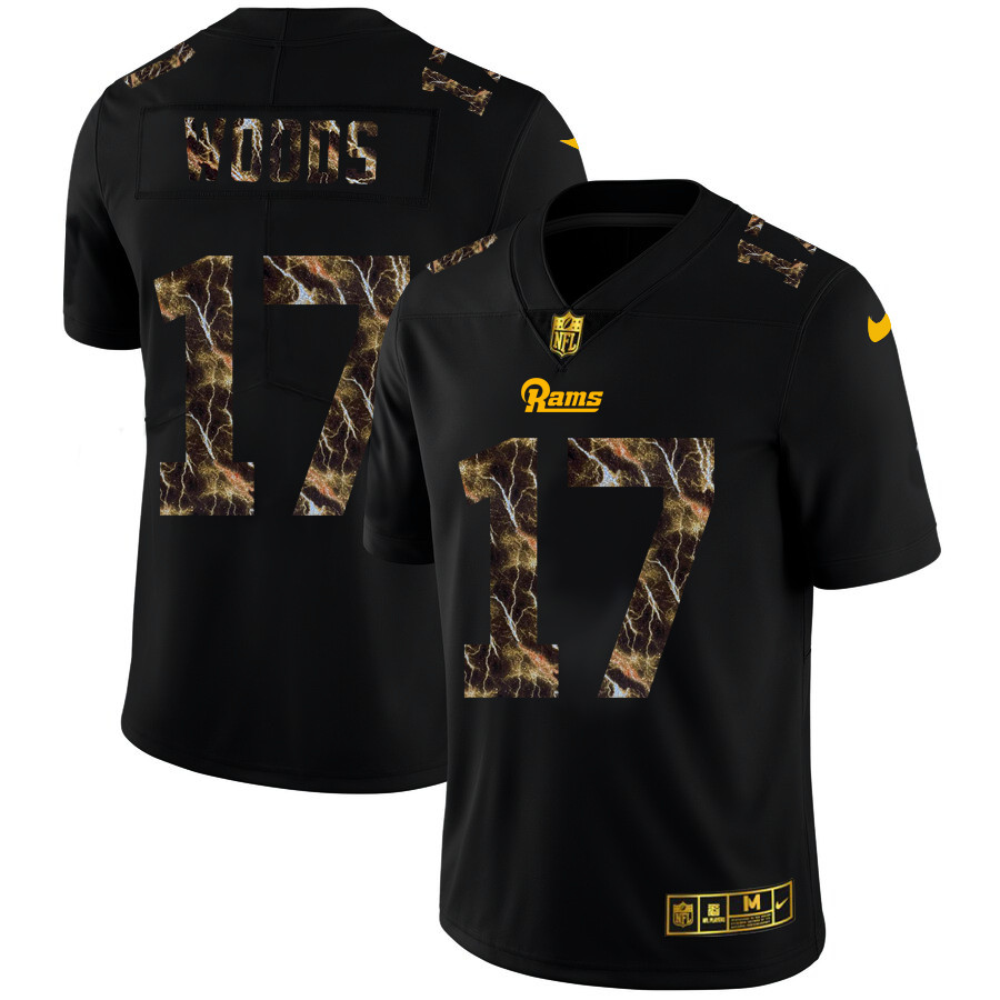 Los Angeles Rams #17 Robert Woods Men's Black Nike Flocked Lightning Vapor Limited NFL Jersey Los Angeles Rams #17 Robert Woods Men's Black Nike Flocked Lightning Vapor Limited NFL Jersey