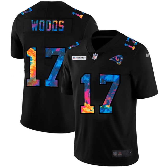 Los Angeles Rams #17 Robert Woods Men's Nike Multi-Color Black 2020 NFL Crucial Catch Vapor Untouchable Limited Jersey Los Angeles Rams #17 Robert Woods Men's Nike Multi-Color Black 2020 NFL Crucial Catch Vapor Untouchable Limited Jersey