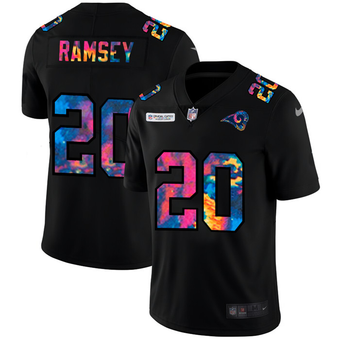 Los Angeles Rams #20 Jalen Ramsey Men's Nike Multi-Color Black 2020 NFL Crucial Catch Vapor Untouchable Limited Jersey Los Angeles Rams #20 Jalen Ramsey Men's Nike Multi-Color Black 2020 NFL Crucial Catch Vapor Untouchable Limited Jersey