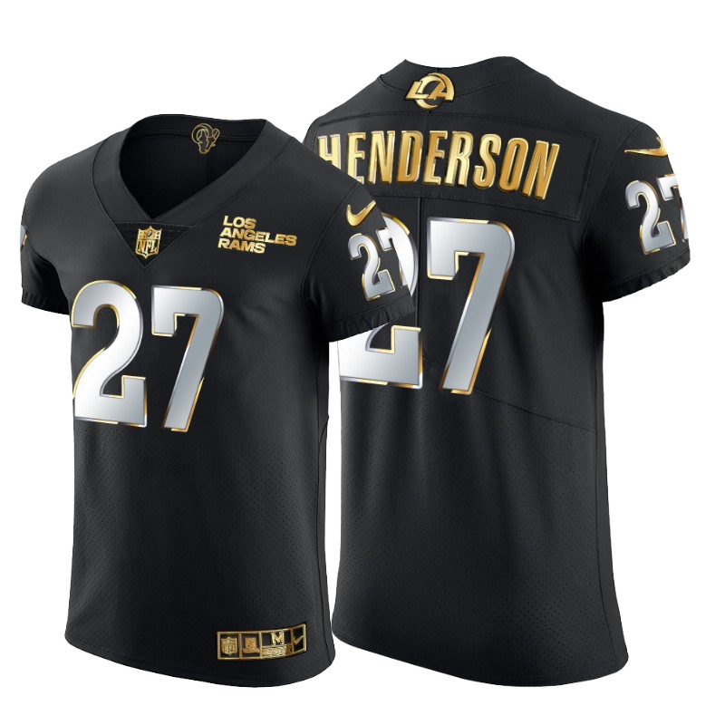 Los Angeles Rams #27 Darrell Henderson Jr. Men's Nike Black Edition Vapor Untouchable Elite NFL Jersey Los Angeles Rams #27 Darrell Henderson Jr. Men's Nike Black Edition Vapor Untouchable Elite NFL Jersey