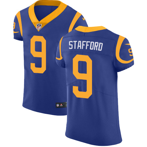 Los Angeles Rams #9 Matthew Stafford Royal Blue Alternate Men's Stitched NFL Vapor Untouchable Elite Jersey Los Angeles Rams #9 Matthew Stafford Royal Blue Alternate Men's Stitched NFL Vapor Untouchable Elite Jersey