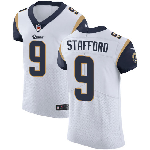 Los Angeles Rams #9 Matthew Stafford White Men's Stitched NFL Vapor Untouchable Elite Jersey Los Angeles Rams #9 Matthew Stafford White Men's Stitched NFL Vapor Untouchable Elite Jersey