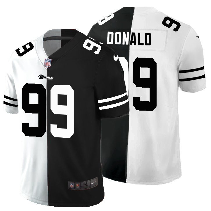 Los Angeles Rams #99 Aaron Donald Men's Black V White Peace Split Nike Vapor Untouchable Limited NFL Jersey Los Angeles Rams #99 Aaron Donald Men's Black V White Peace Split Nike Vapor Untouchable Limited NFL Jersey