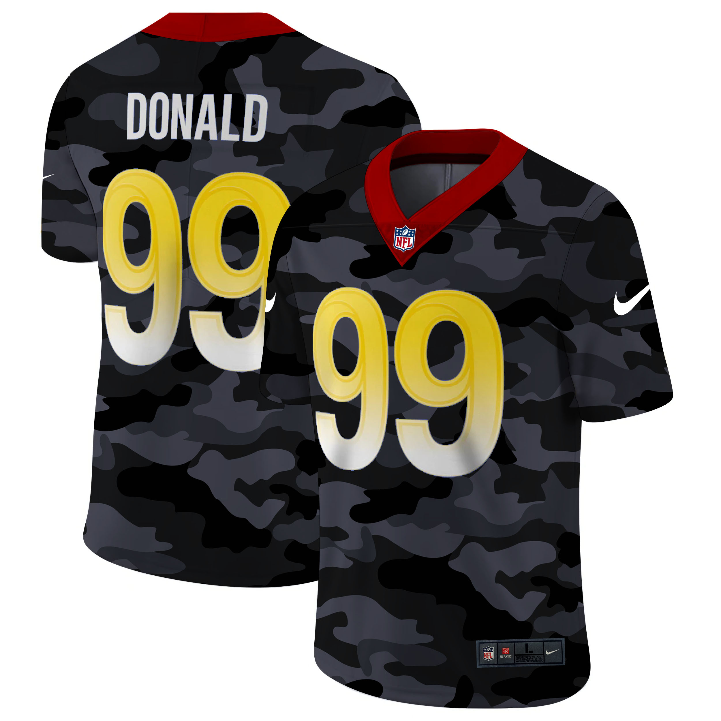 Los Angeles Rams #99 Aaron Donald Men's Nike 2020 Black CAMO Vapor Untouchable Limited Stitched NFL Jersey Los Angeles Rams #99 Aaron Donald Men's Nike 2020 Black CAMO Vapor Untouchable Limited Stitched NFL Jersey