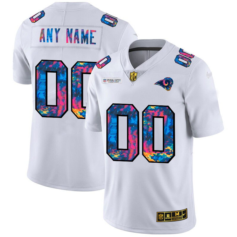 Los Angeles Rams Custom Men's White Nike Multi-Color 2020 NFL Crucial Catch Limited NFL Jersey Los Angeles Rams Custom Men's White Nike Multi-Color 2020 NFL Crucial Catch Limited NFL Jersey