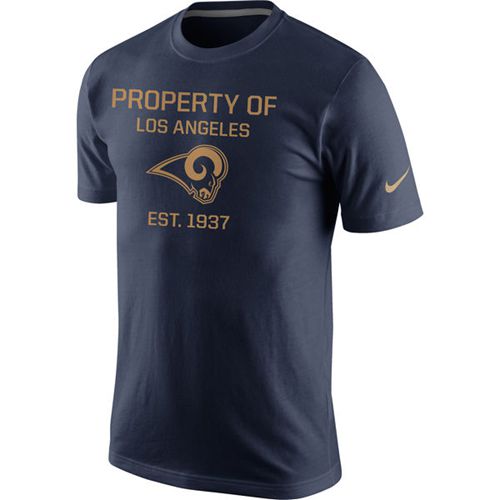 Los Angeles Rams Nike Property Of Performance T-Shirt Navy Los Angeles Rams Nike Property Of Performance T-Shirt Navy