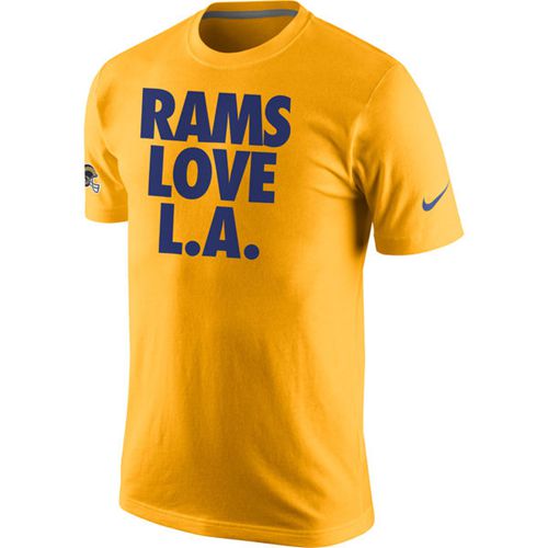 Los Angeles Rams Nike Rams Love L. A.T-Shirt Gold Los Angeles Rams Nike Rams Love L. A.T-Shirt Gold