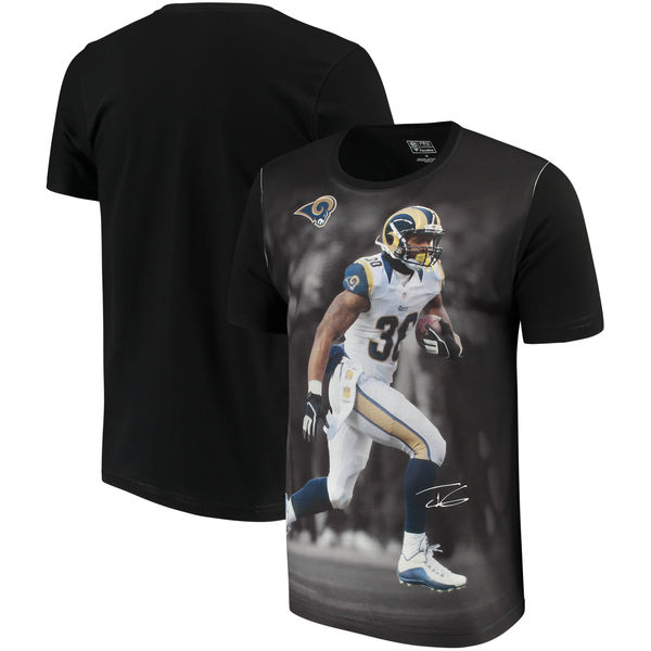 Los Angeles Rams Todd Gurley II NFL Pro Line By Fanatics Branded NFL Player Sublimated Graphic T Shirt Black