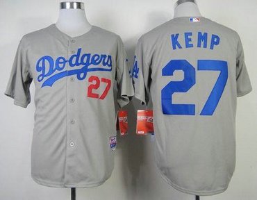 Los Angels Dodgers #27 Matt Kemp Grey Baseball MLB Jersey