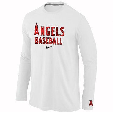 Los Angels of Anaheim Long Sleeve T-Shirt White Los Angels of Anaheim Long Sleeve T-Shirt White